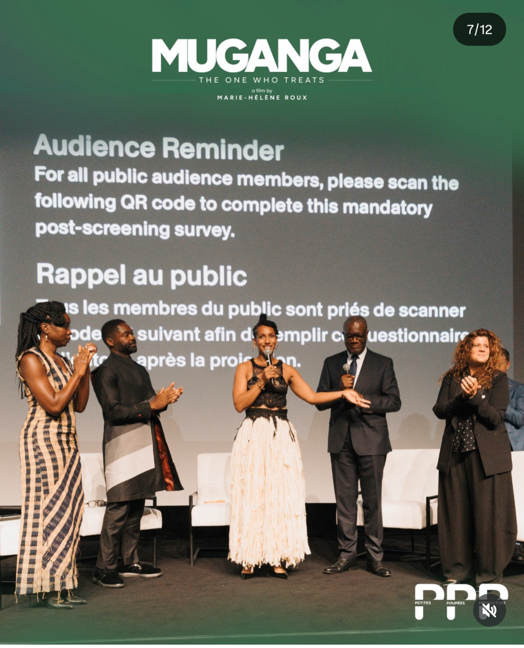Échange avec les invités après la projection du film Muganga à Toronto